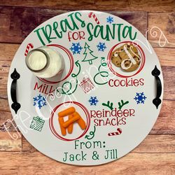 “Treats For Santa” Wooden Tray