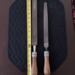 2 Vintage Iron Flat Files- 12”Heller Nucut & 10” Blue Streak Nolvex.