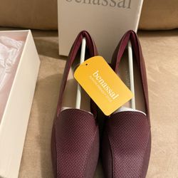 Orthopedic  Burgundy Block Heel Loafers