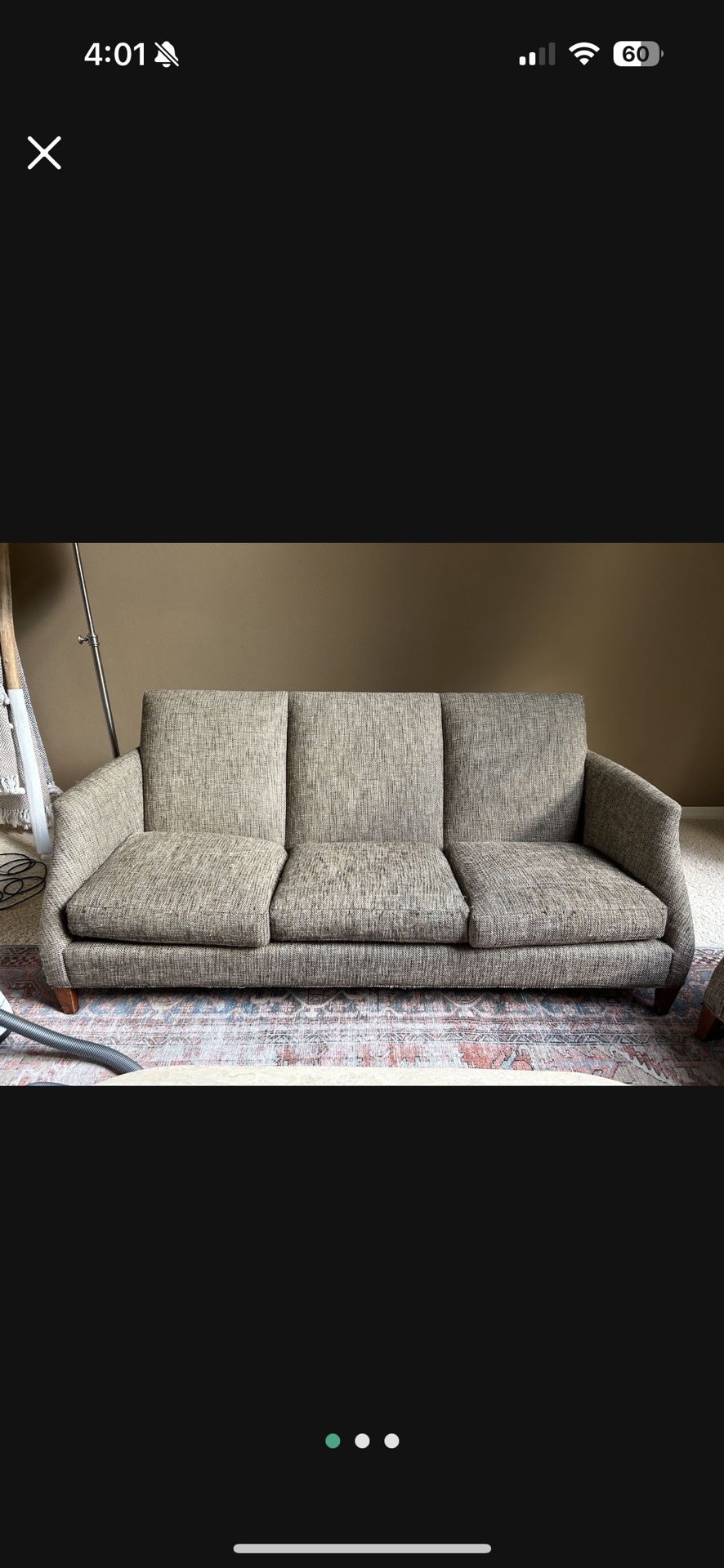 Vintage Sofa & 2 Matching Chairs Set