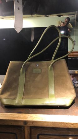 HERMÈS Garden Party PM  tote bag Olive Green Suede