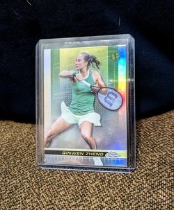 2024 Topps Chrome Tennis - Qinwen Zheng 1st Refractor RC #119  Olympic Gold!