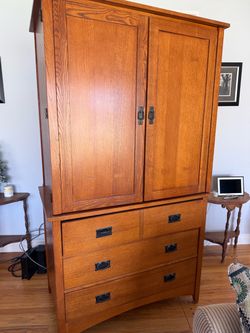 Mission style armoire