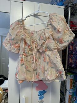 Floral Puff Sleeve Smocked Blouse