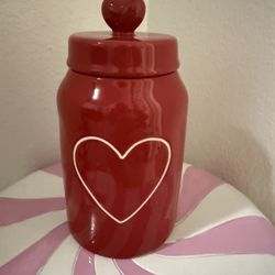 RAE DUNN RED HEART CANISTER