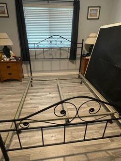 Black Metal Scroll Bed Frame