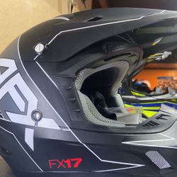 New Matte Black And White Dot Off Road Dirt Bike Motorcycle Helmet $100
