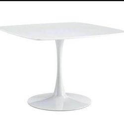 New in Box 42 Inch White Square Dining Table Mid Century Tulip Table for 4-6 People Modern