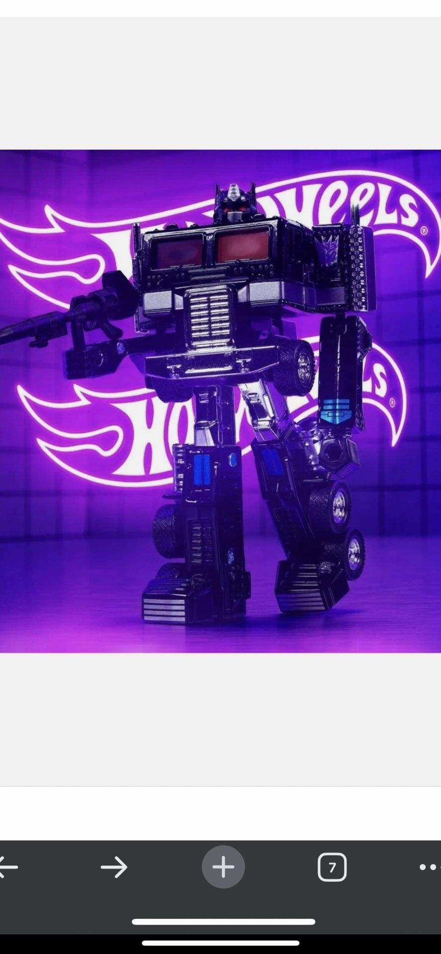 HOT WHEELS COLLECTORS TRANSFORMERS NEMESIS PRIME