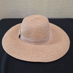 Summer Pool Outdoors Sun Hat Women's Tan Beige Oversized