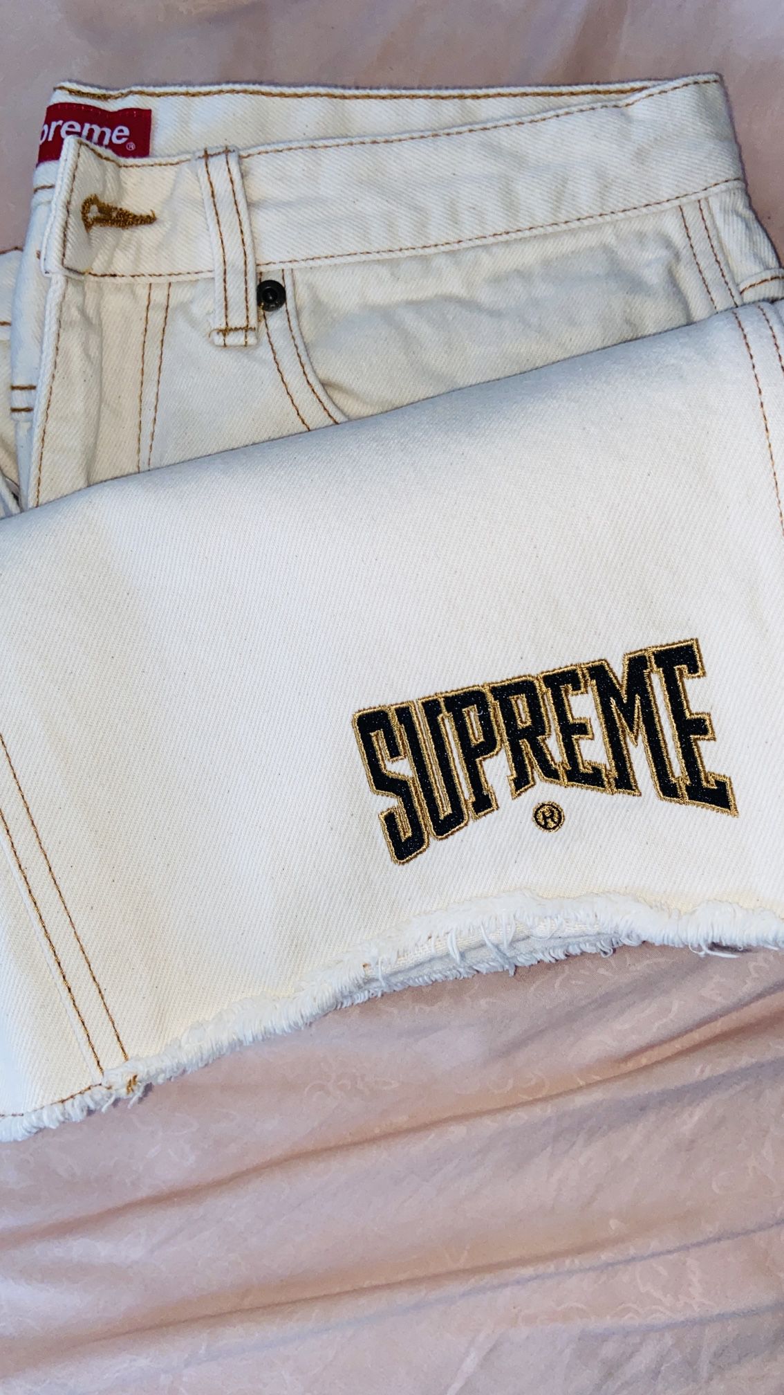 Supreme Cutoff Double Knee Painter Shorts for Sale in New York