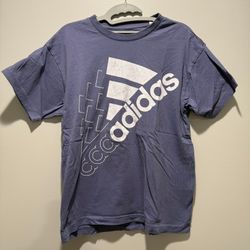 Adidas Blue Logo Graphic T-Shirt XS Short Sleeve