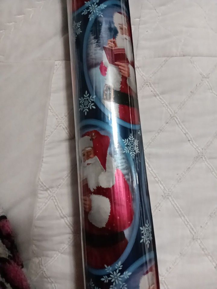 Big New, Unused Roll Of Christmas Wrapping Paper
