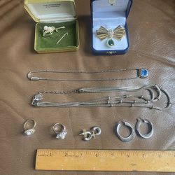 Lot Of 2 Necklaces, 2 Rings, 3 Pendants