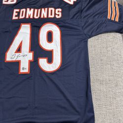 Tremaine Edmunds Signed Autograph Custom Jersey - Beckett Coa - Chicago Bears