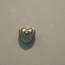 Gold & Silver Heart Charm 