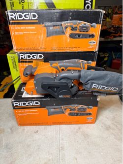 Shop RIDGID 6.5 Amp Corded 3 in.W x 18 in.L Heavy-Duty Variable Speed Belt Sander with AIRGUARD Technology USED $75