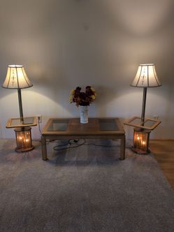 Lamps and coffee table