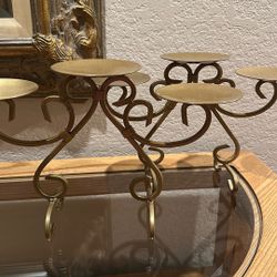 Gold Candle Holders 13” x 8.5” (2) $45