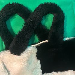 Large Plush Fluffy checkerboard Tote Bags