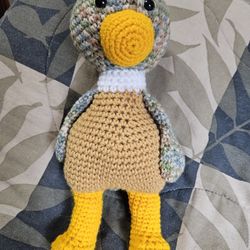 Medium Crochet Mallard Duck Stuffed Animal 