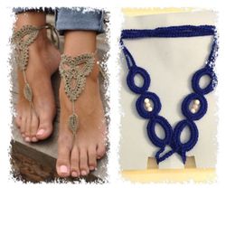 Barefoot crochet sandals