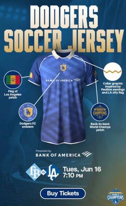 Los Angeles Dodgers Soccer Jersey 2026 giveaway SIZE XL $50
