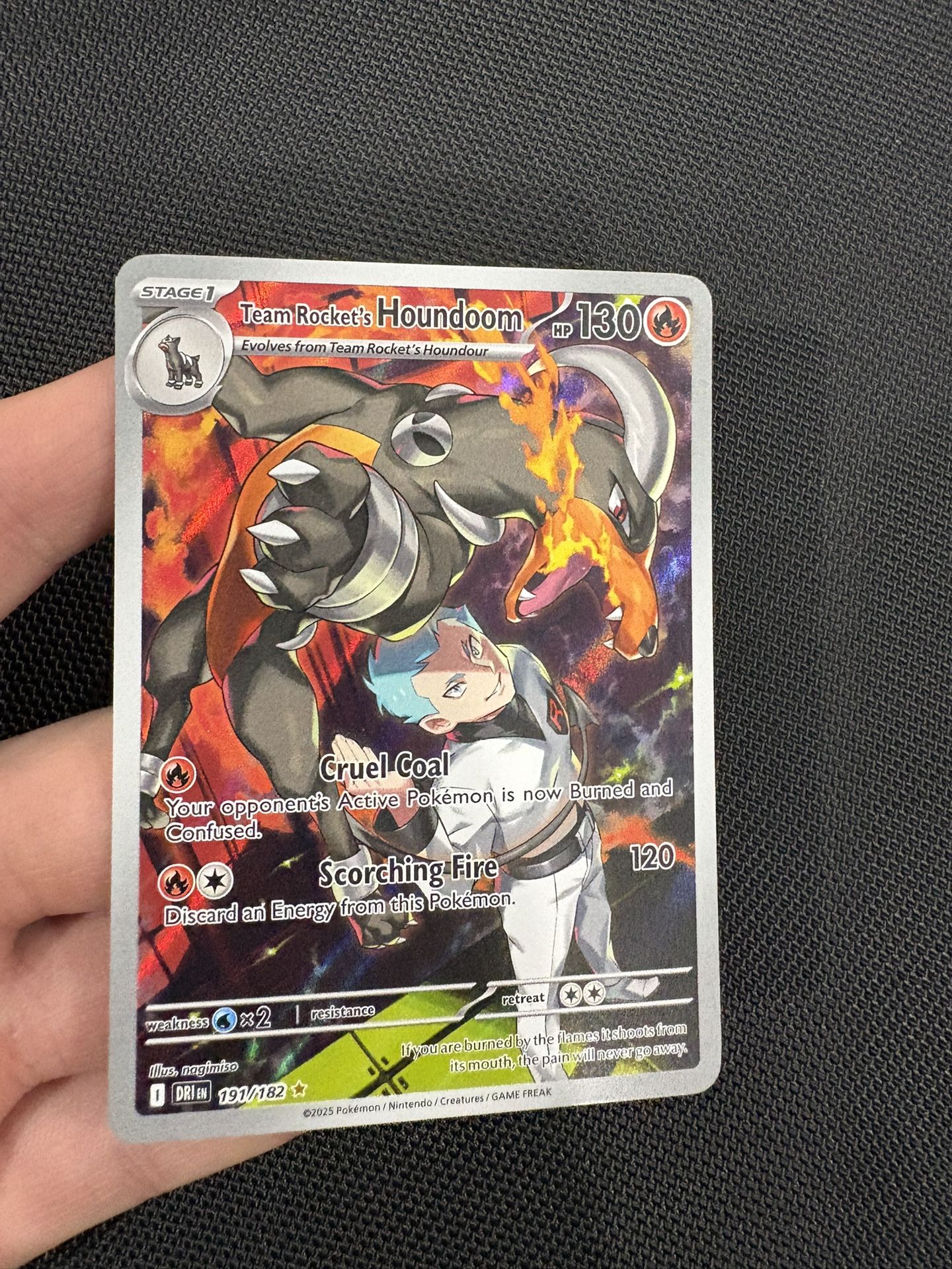 Team Rocket's Houndoom - 191/182 - SV10: Destined Rivals (DRI) Mint Condition Pokemon Card 