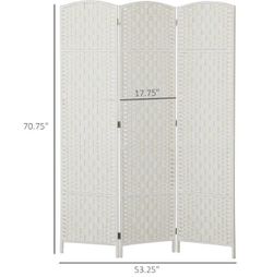New! Room Divider, 3 Panel, White