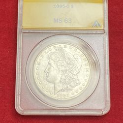 Lovely Details On Both Sides Of This 136 Yr Old 1885-O Morgan Silver Dollar !ANACS MS63!!