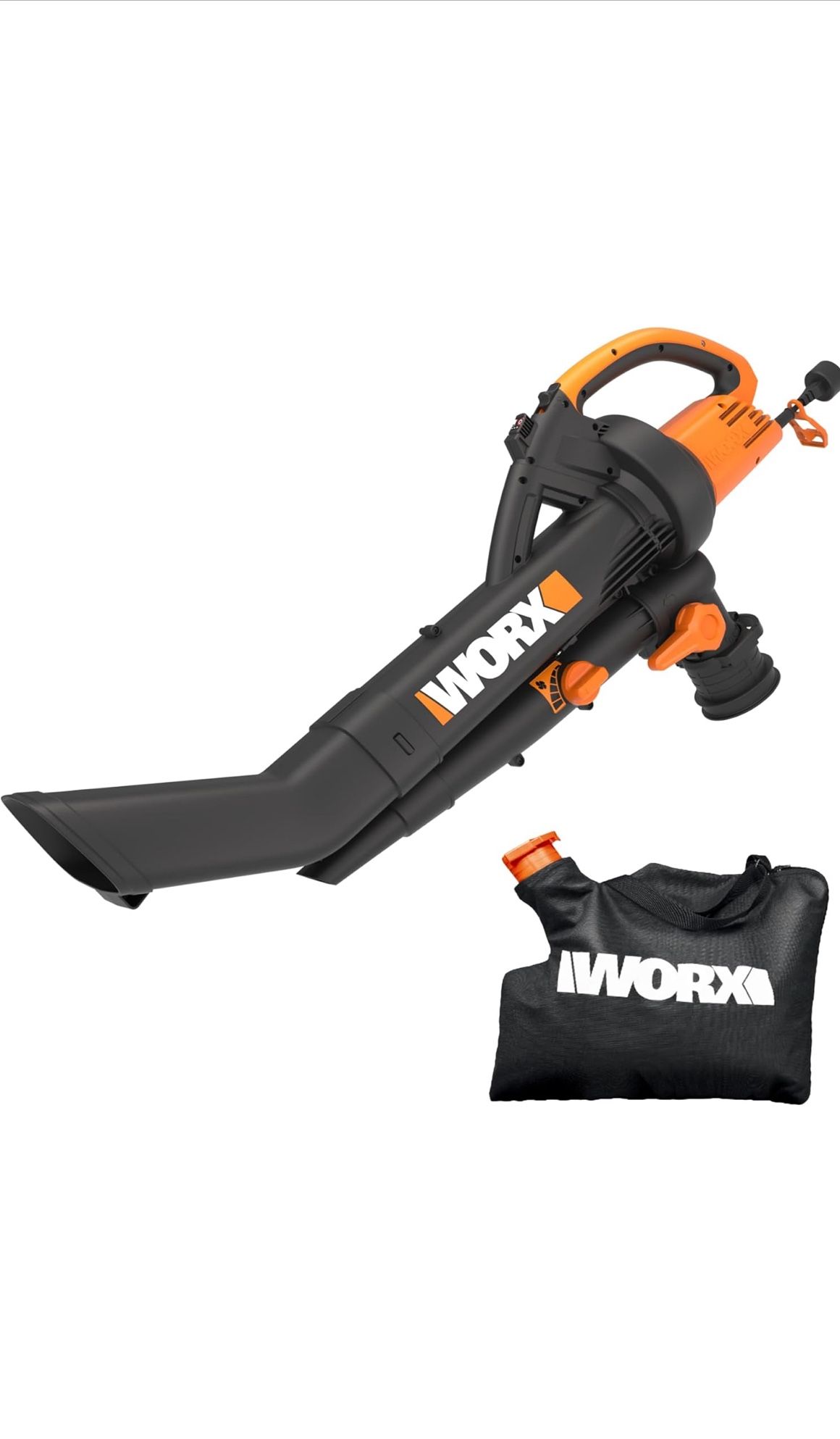 WORX WG505 Trivac 12 Amp 3-in-1 Electric Leaf Blower/Leaf Vacuum/Mulcher, Metal Impeller for Fine Mulching 300+ bought in past month