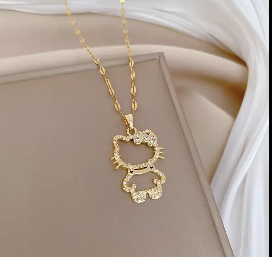 Brand New Hello Kitty Gold Necklace Gift Valentines Day