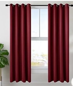 BONZER Burgundy 50*72 inches Blackout Curtains