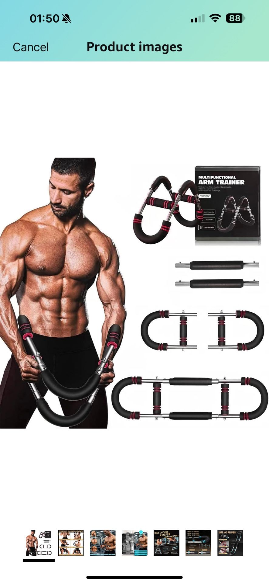 Twister Arm Trainer, Adjustable Chest Workout Equipment for Men & Women, Home Gym Strength Trainer, Muscle Builder & Strength Training for Arms, Chest
