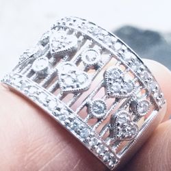 18k/750  White Gold Genuine Natural Diamond