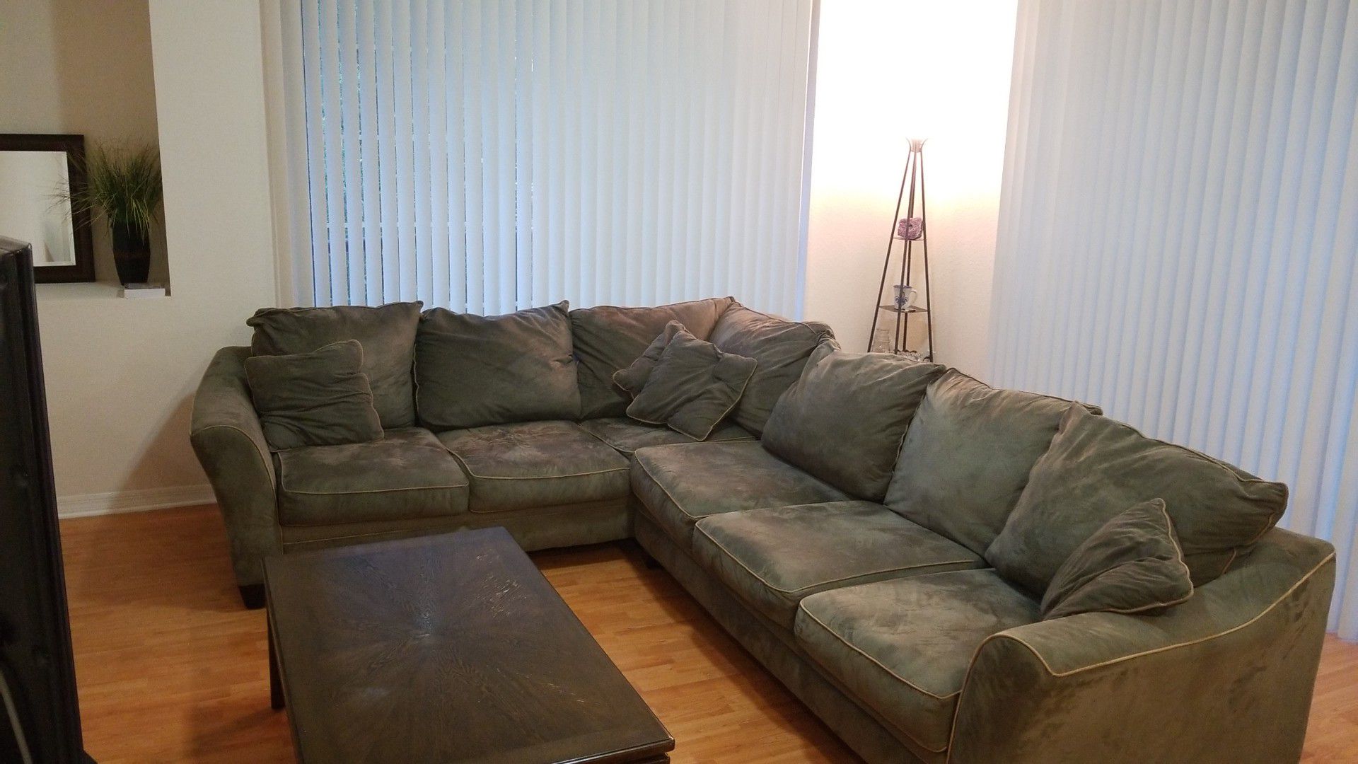Forrest Green L Sectional Couch