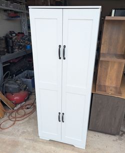 NEW White Farmhouse Style Storage Cabinet