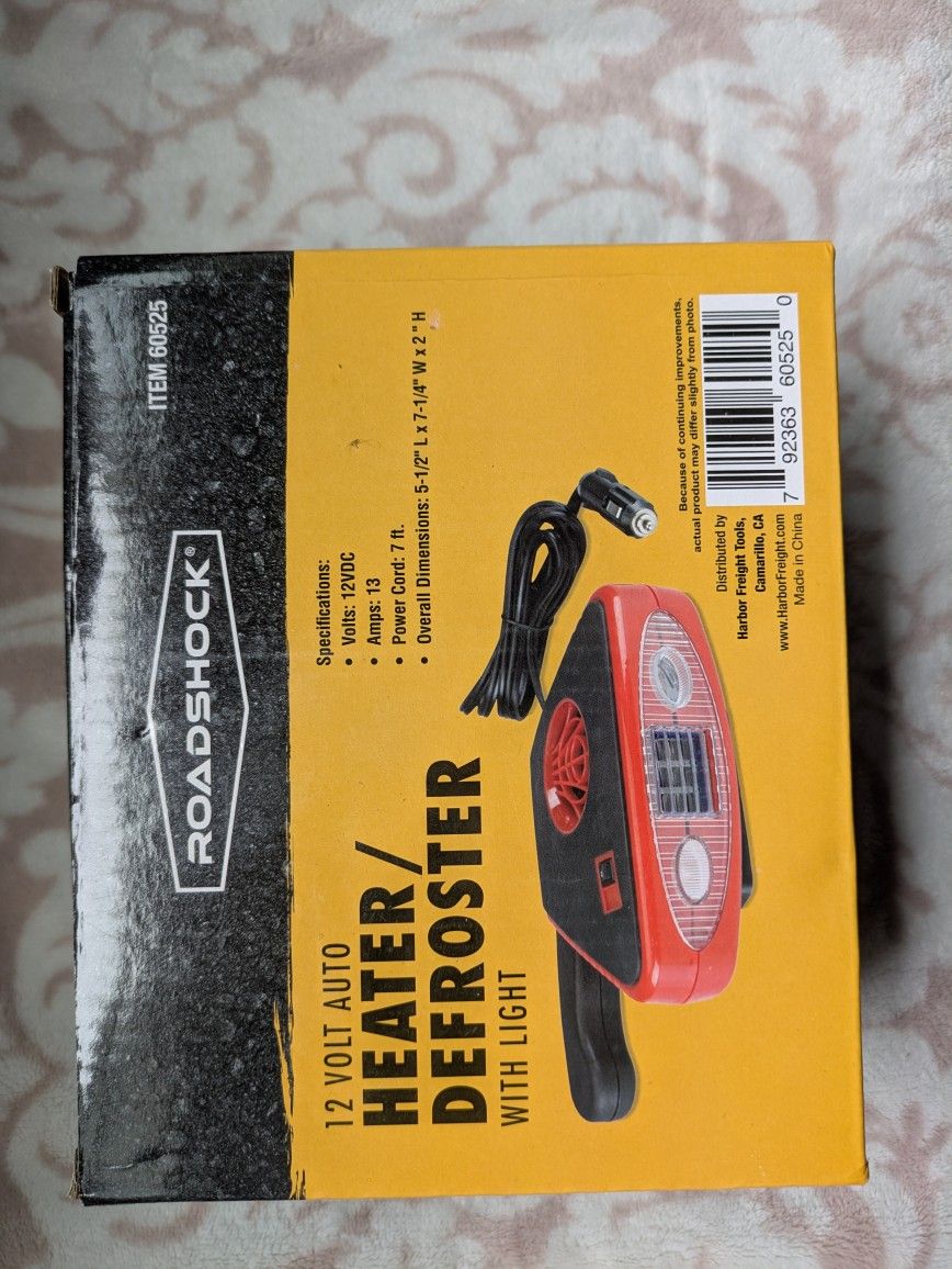 12 Volt Car Heater/Defroster With Light