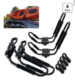 2 Pairs Kayak Carrier Racks, Universal Cars Kayak Roof Rack (4 Racks