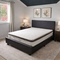 Brand new full/ queen size bed frame with mattress