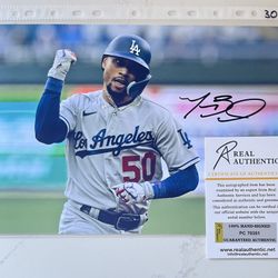 Mookie Betts Los Angeles Dodgers Autographed 8x12 Photo With COA 