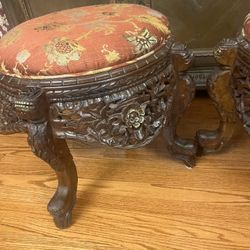 Hand Carved Imported Stools 