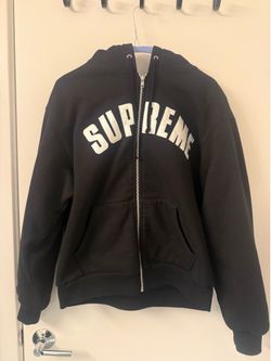 Supreme black zip up hoodie