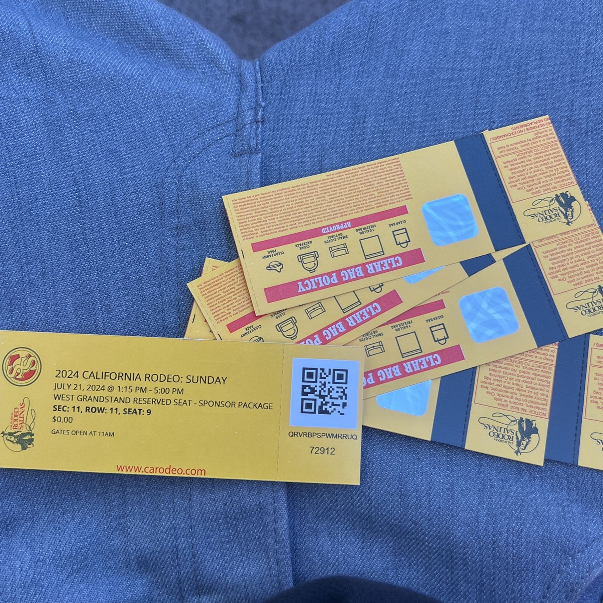 SALINAS RODEO 2024 TICKETS FOR SUNDAY JULY 21