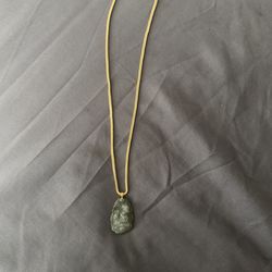 10k franco chain with real jade pendent
