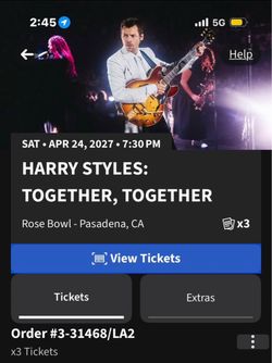 X3 HARRY STYLES TICKETS