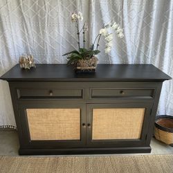 GORGEOUS black solid wood RUSTIC DRESSER Cabinet Credenza buffet TV stand