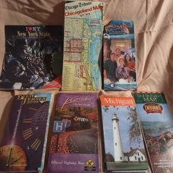 7 Different Road Maps From The 70s To 2000s. 