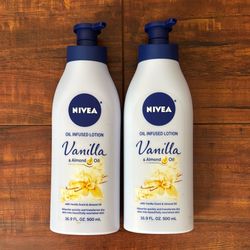 Nivea Oil Infused Lotion: Vanilla And Almond Oil Scent 16.9 oz Each (2 For $13)