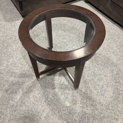 Side table with glass top